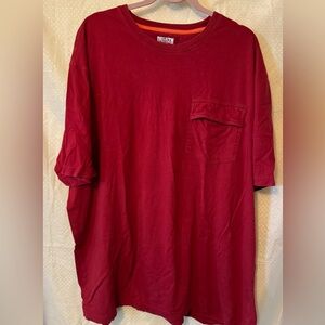 Duluth Trading Co Men's Short Sleeve Red Tee Spillfighter Longtail T 2XL Cotton